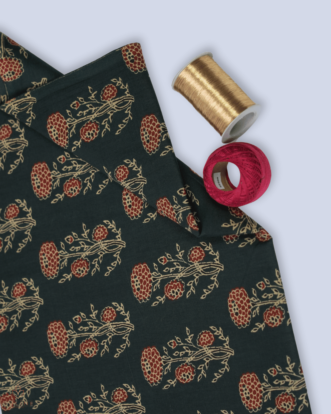 Cotton Ajrak Print - Dark Green - Product Code 10061