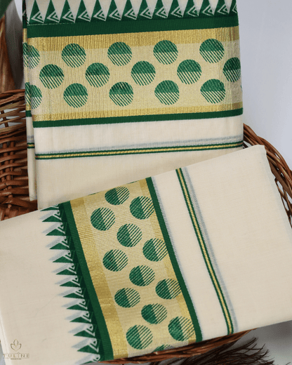 Cotton Set Mundu & Saree - Product Code 10047