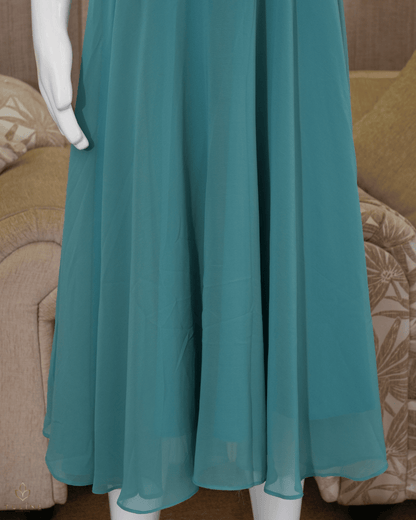 Anarkali in Light Teal Blue Chiffon - Product Code 10331
