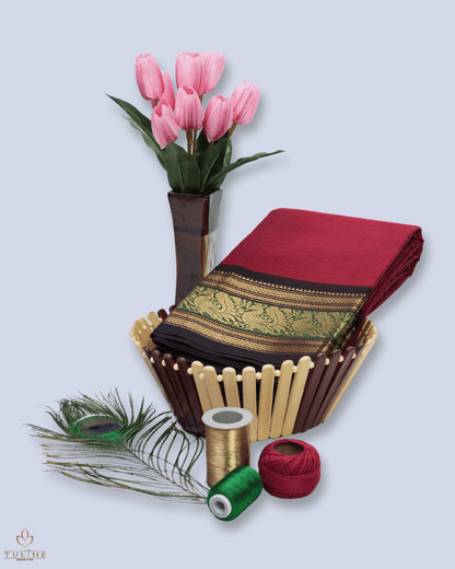 Cotton Sarees - Dark Burgundy - Product Code 10033