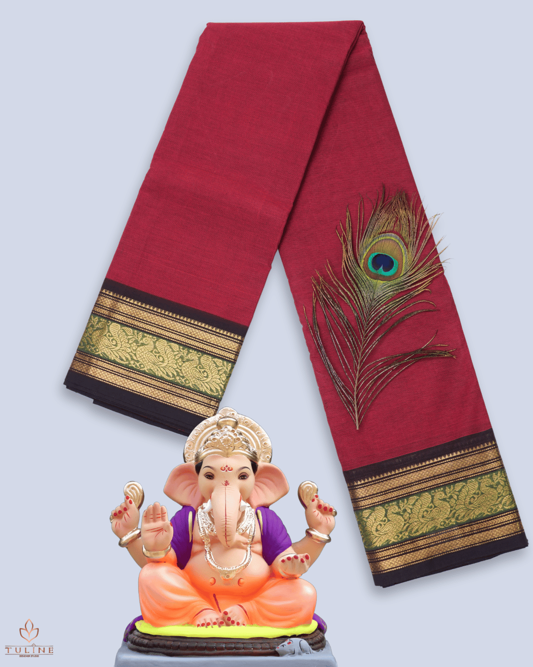 Cotton Sarees - Dark Burgundy - Product Code 10033