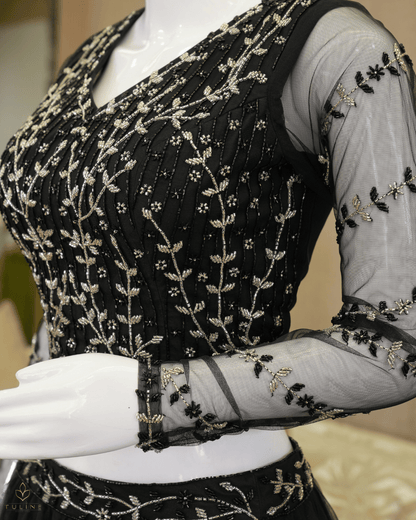 Net Material Skirt & Top Normal - Black - Product Code 10295