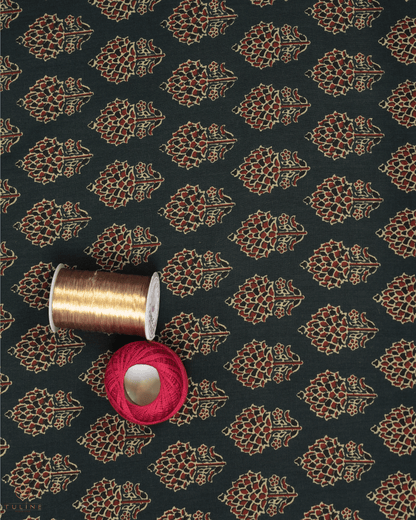 Cotton Ajrak Print - Dark Green - Product Code 10063