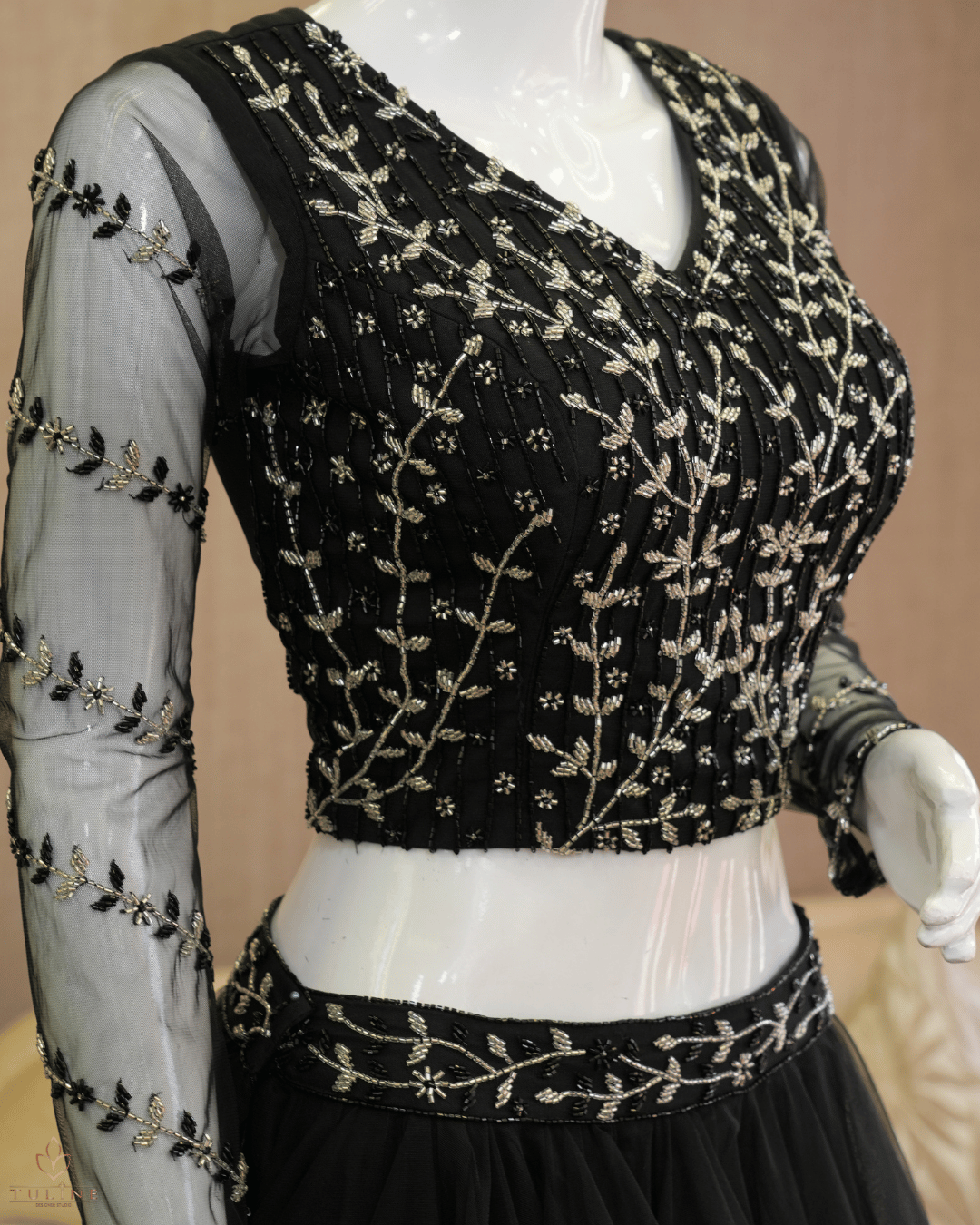 Net Material Skirt & Top Normal - Black - Product Code 10295