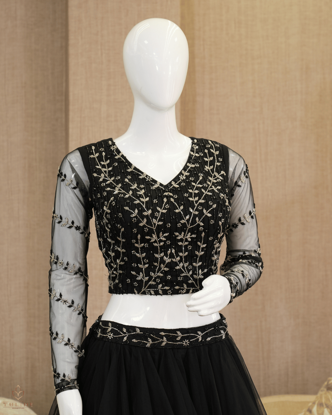 Net Material Skirt & Top Normal - Black - Product Code 10295