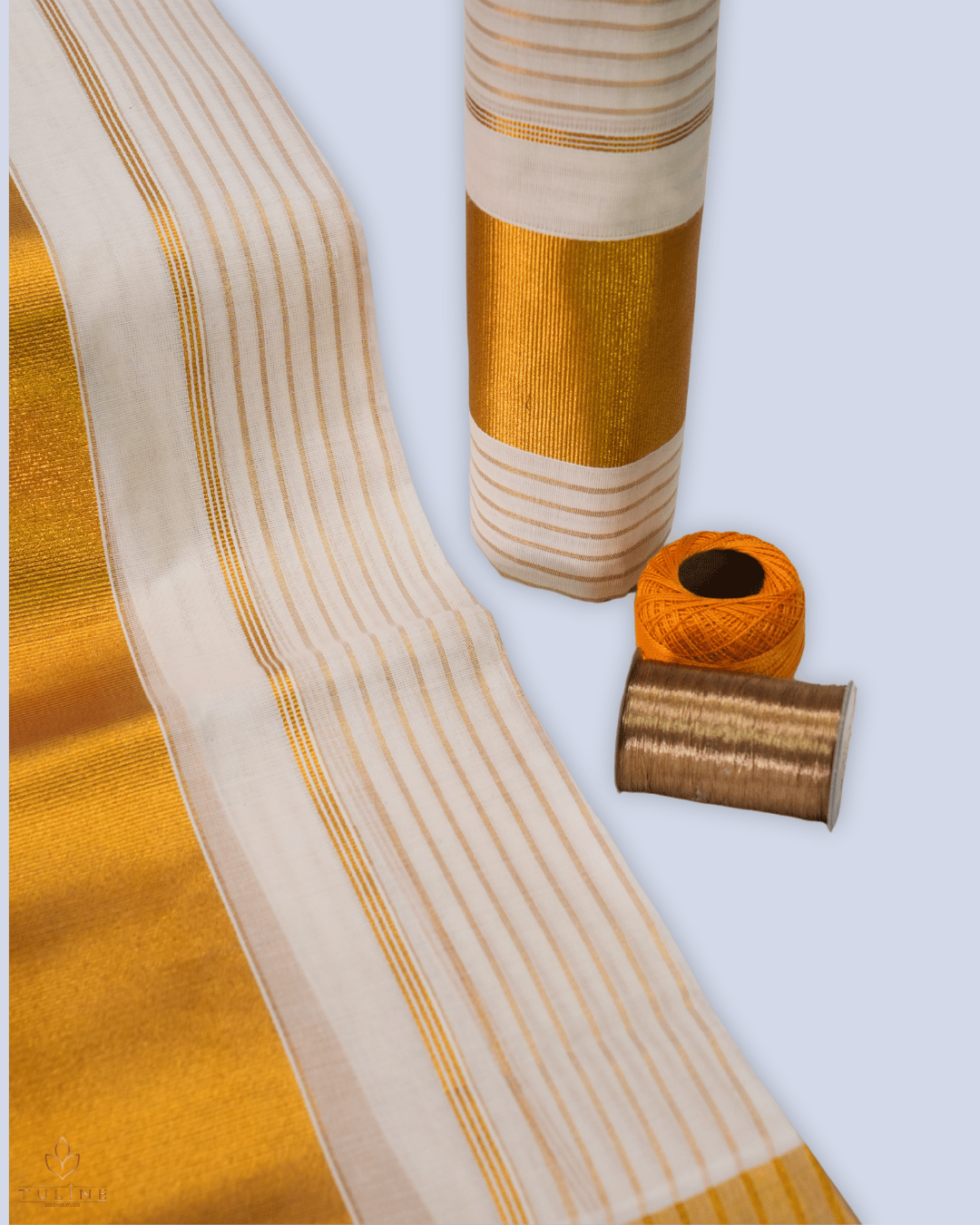 Cotton Set Mundu & Saree - Cream - Product Code 10049