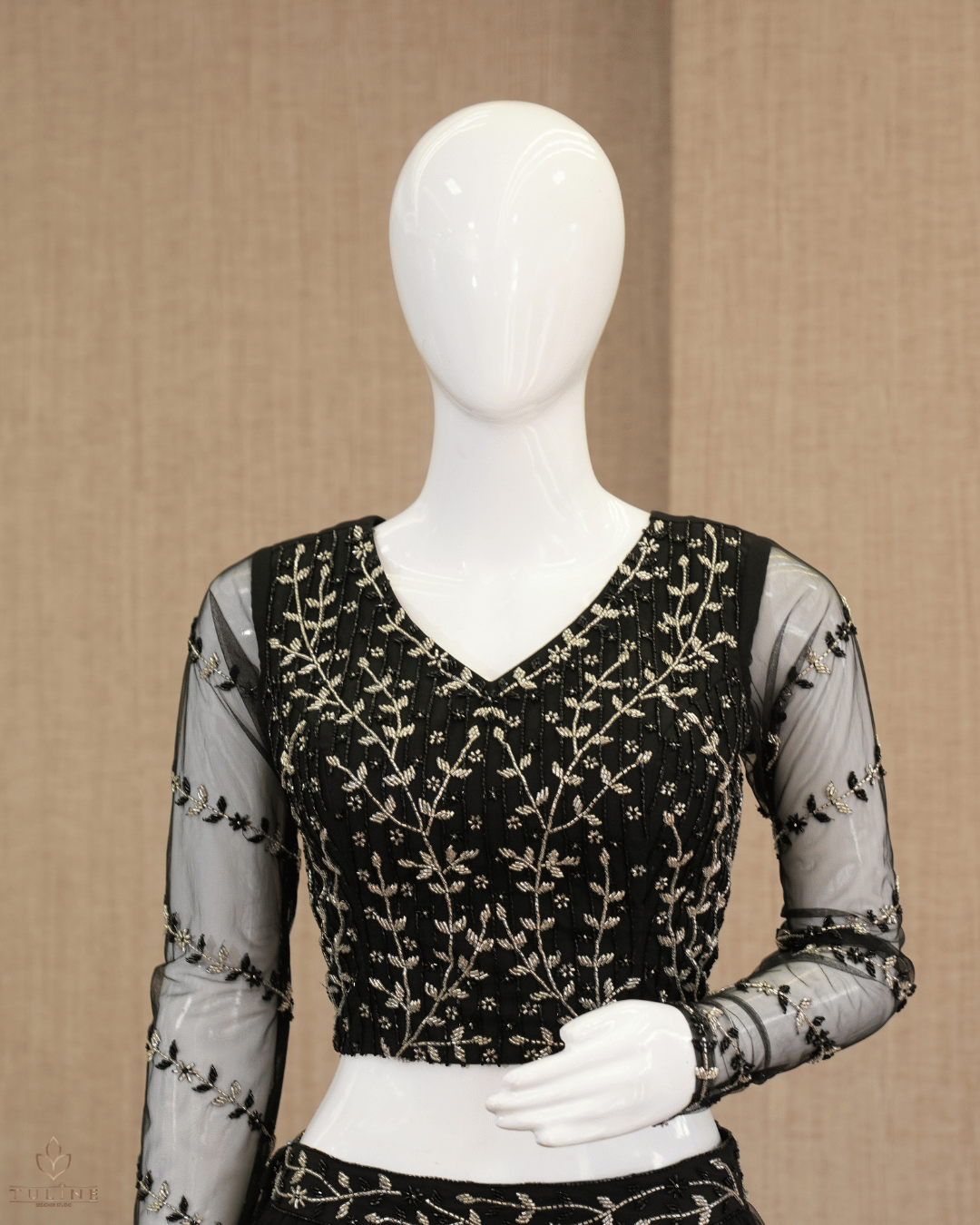 Net Material Skirt & Top Normal - Black - Product Code 10295