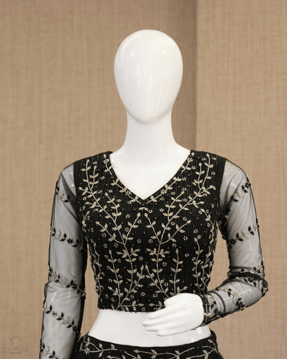 Net Material Skirt & Top Normal - Black - Product Code 10295