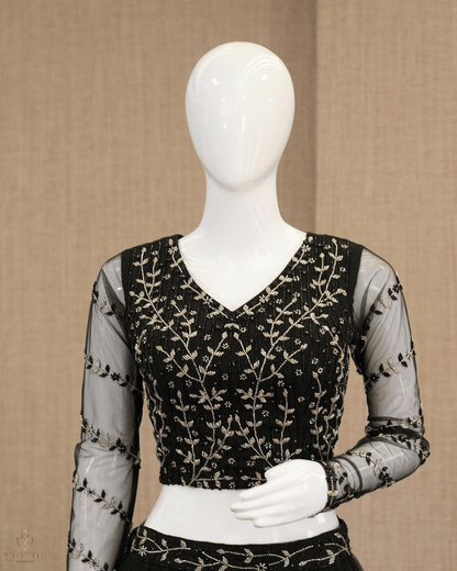 Net Material Skirt & Top Normal - Black - Product Code 10295
