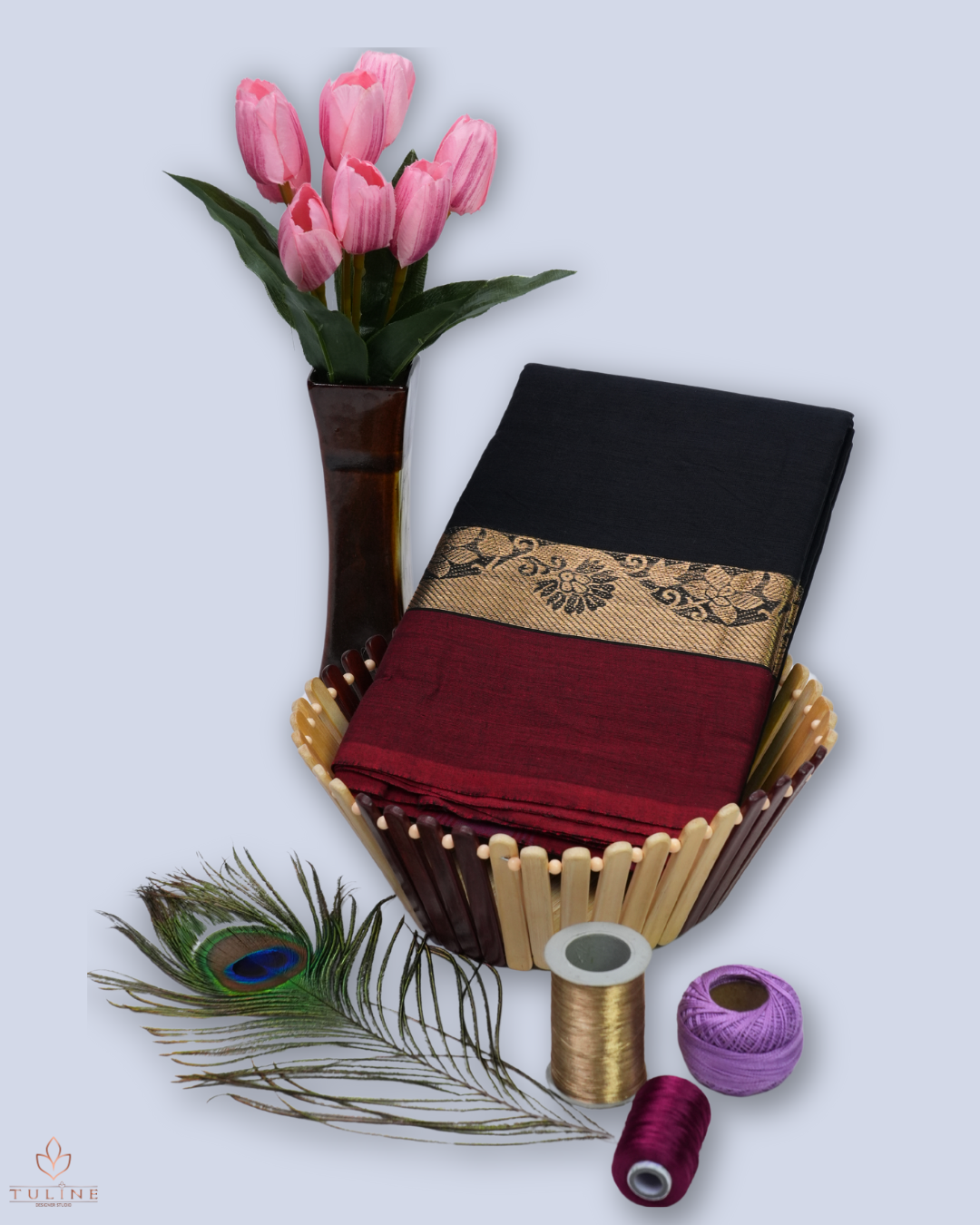 Cotton Saree - Black - Product Code 10028