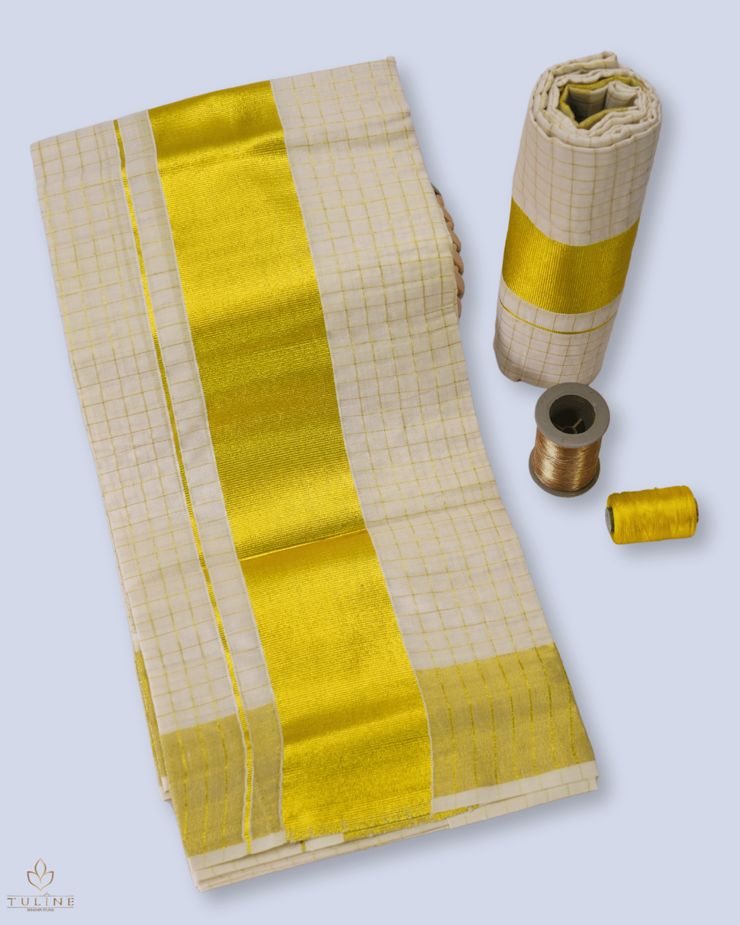 Cotton Set Mundu & Saree - Cream Color - Product Code 10051