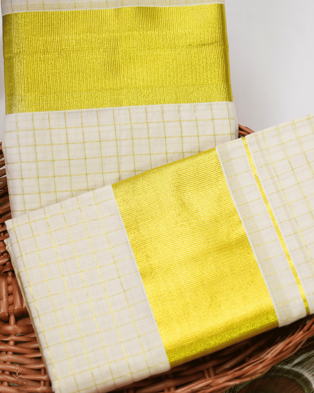 Cotton Set Mundu & Saree - Cream Color - Product Code 10051
