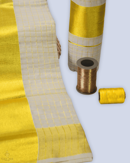 Cotton Set Mundu & Saree - Cream Color - Product Code 10051