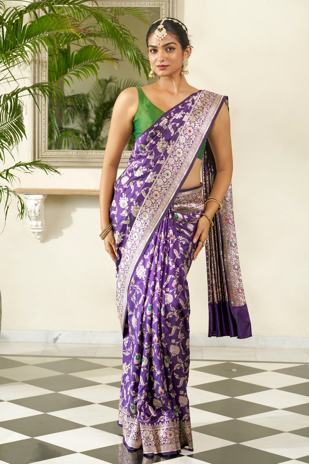 Purple Banarasi Silk Saree