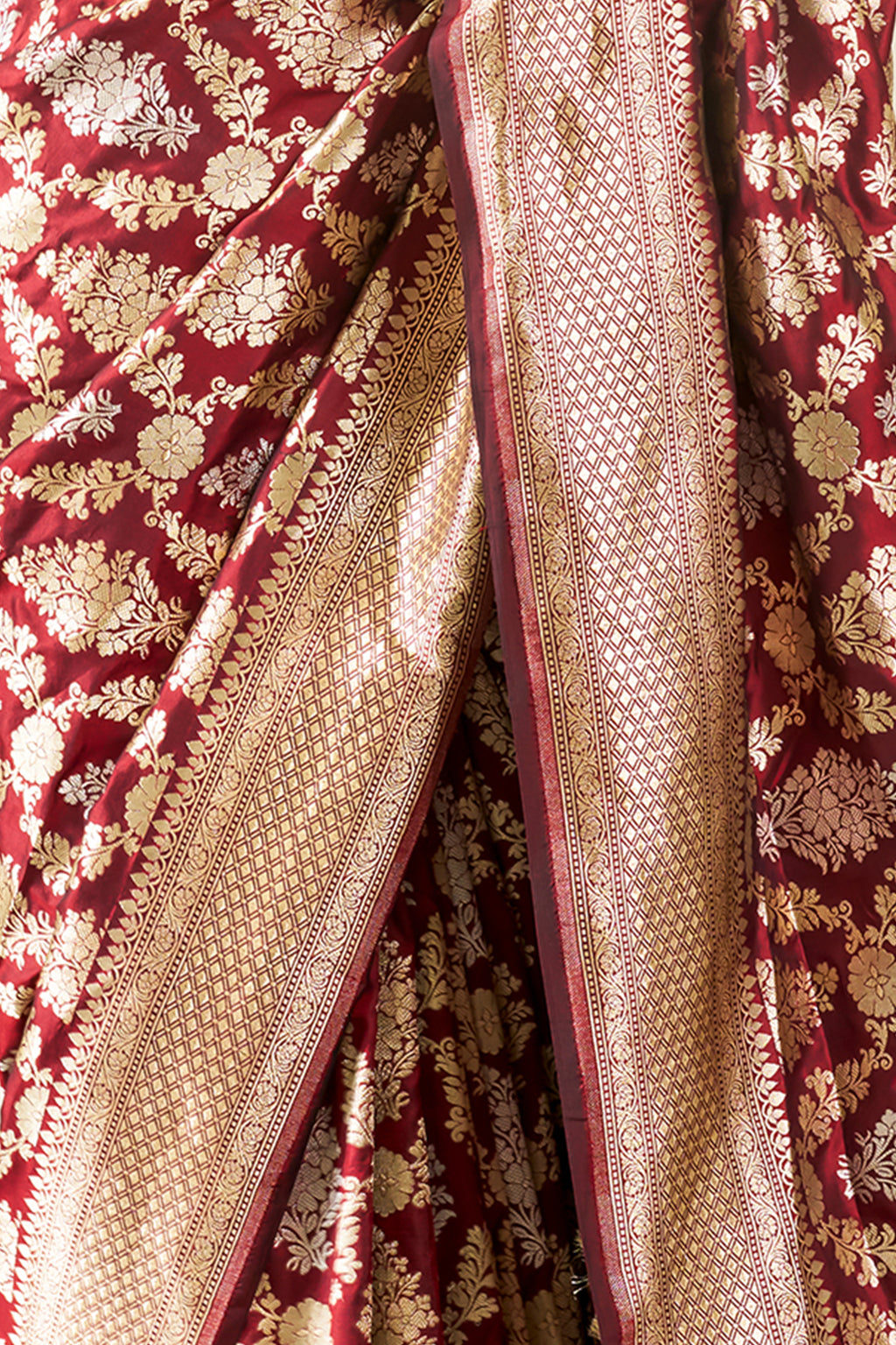 Maroon Banarasi Silk Saree