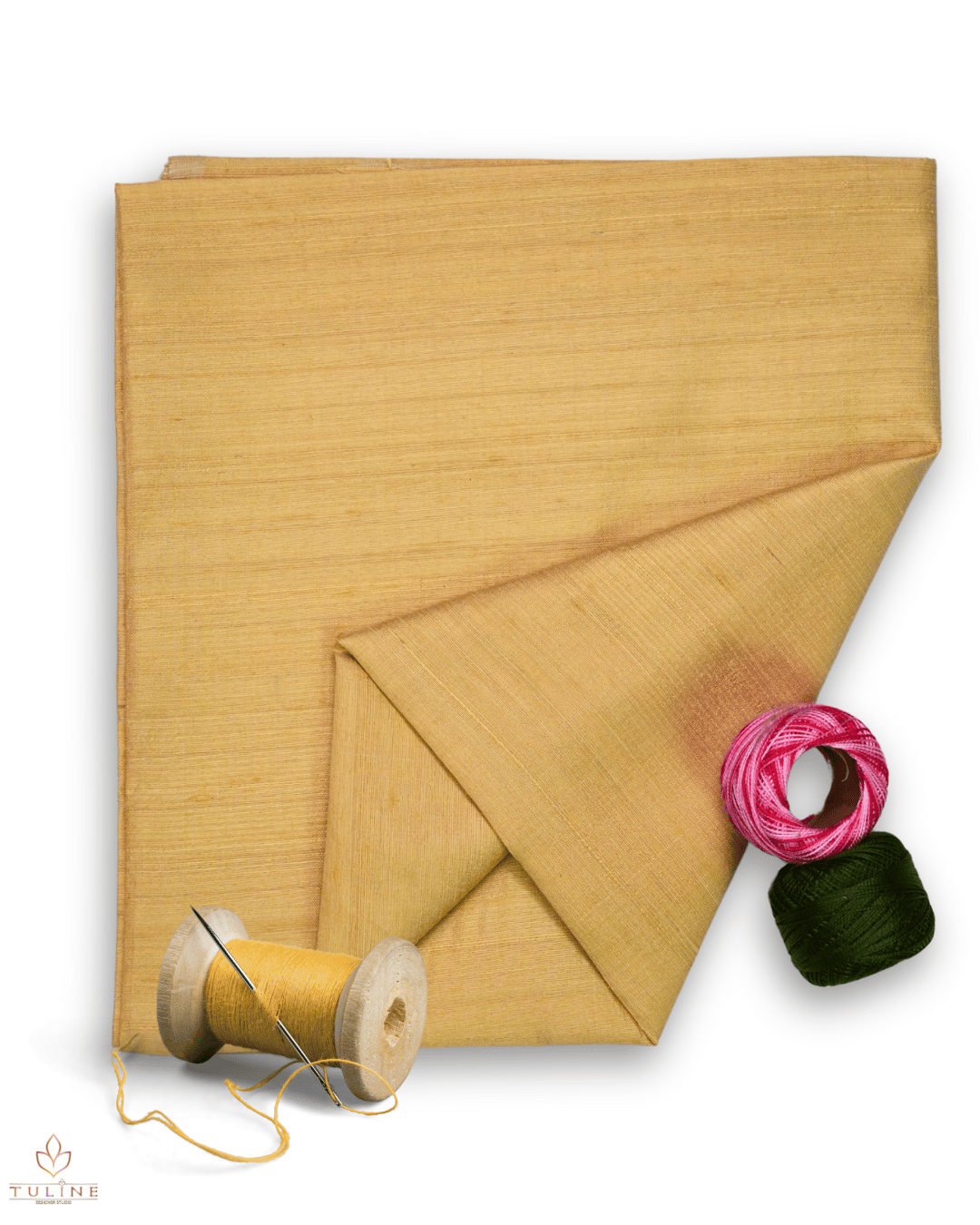 Raw Silk Fabric Material - Golden Beige - Product Code 10001