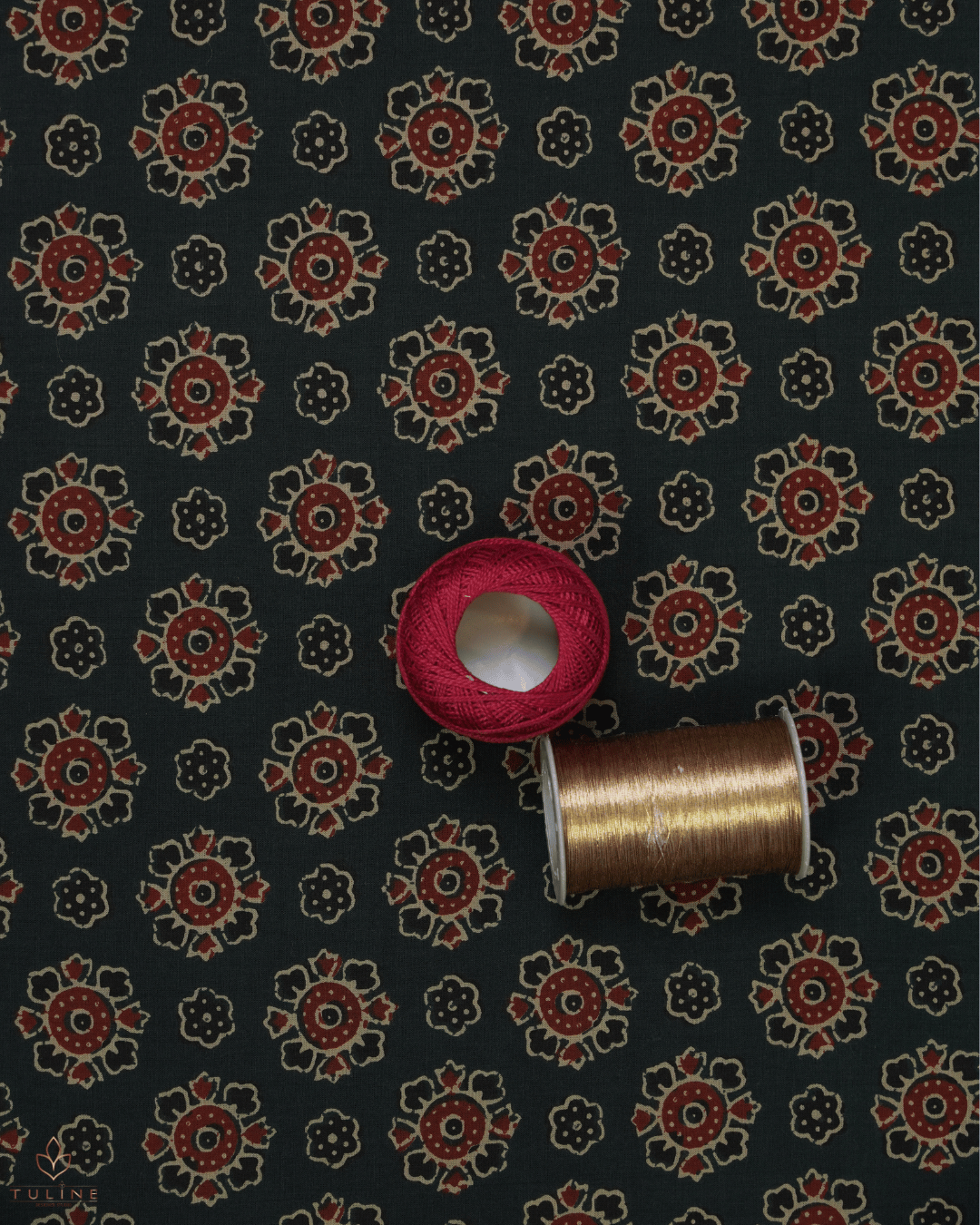 Cotton Ajrak Print - Dark Green - Product Code 10067