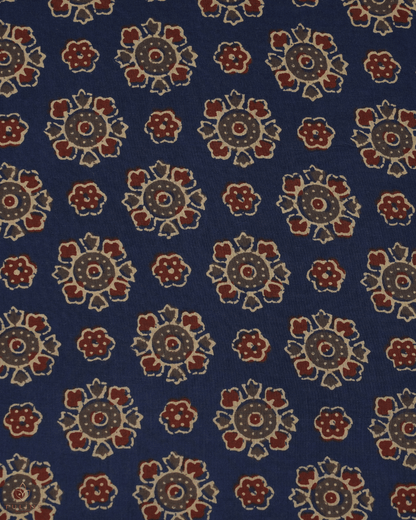 Cotton Ajrak Print - Dark Blue - Product Code  10068