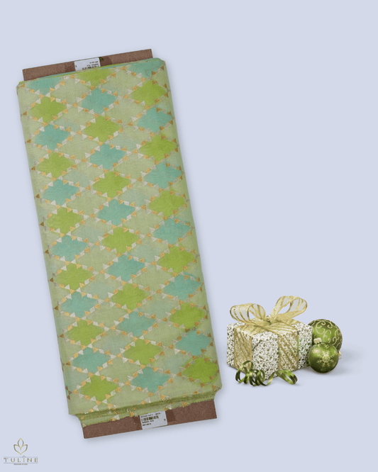 Banarasi Fabric - Medium Olive Green - Product Code 10193