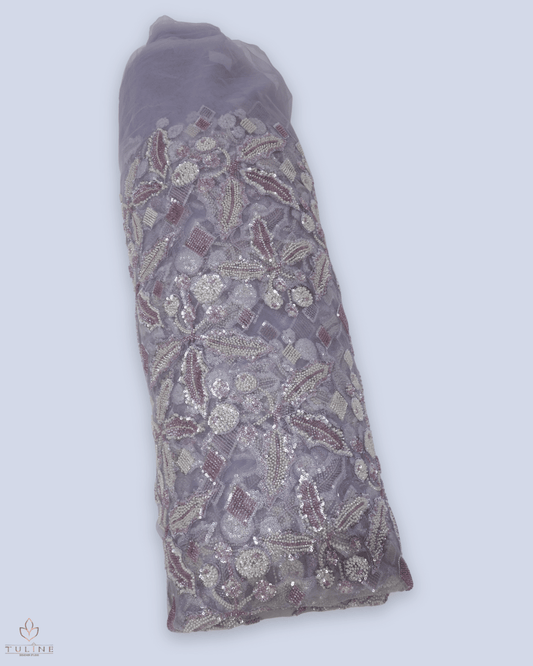 Heavy Net Fabric - Greyish Pale Lavender - Product Code 10385
