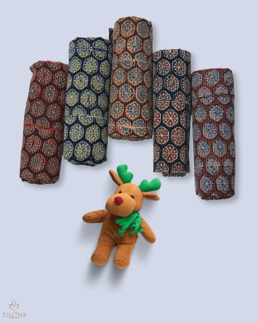 Cotton Ajrak Kantha Print - Brown- Product Code 10072