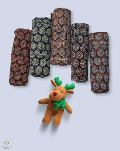 Cotton Ajrak Kantha Print - Brown- Product Code 10072