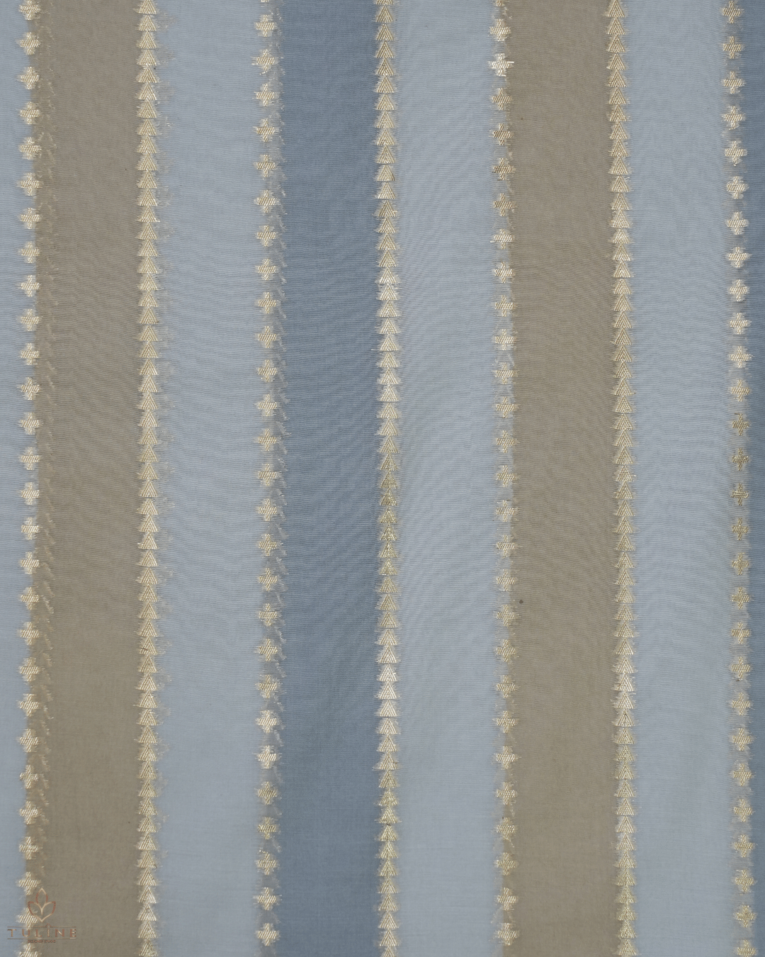 Banarasi Fabric - Cool Grey Blue - Product Code  10196
