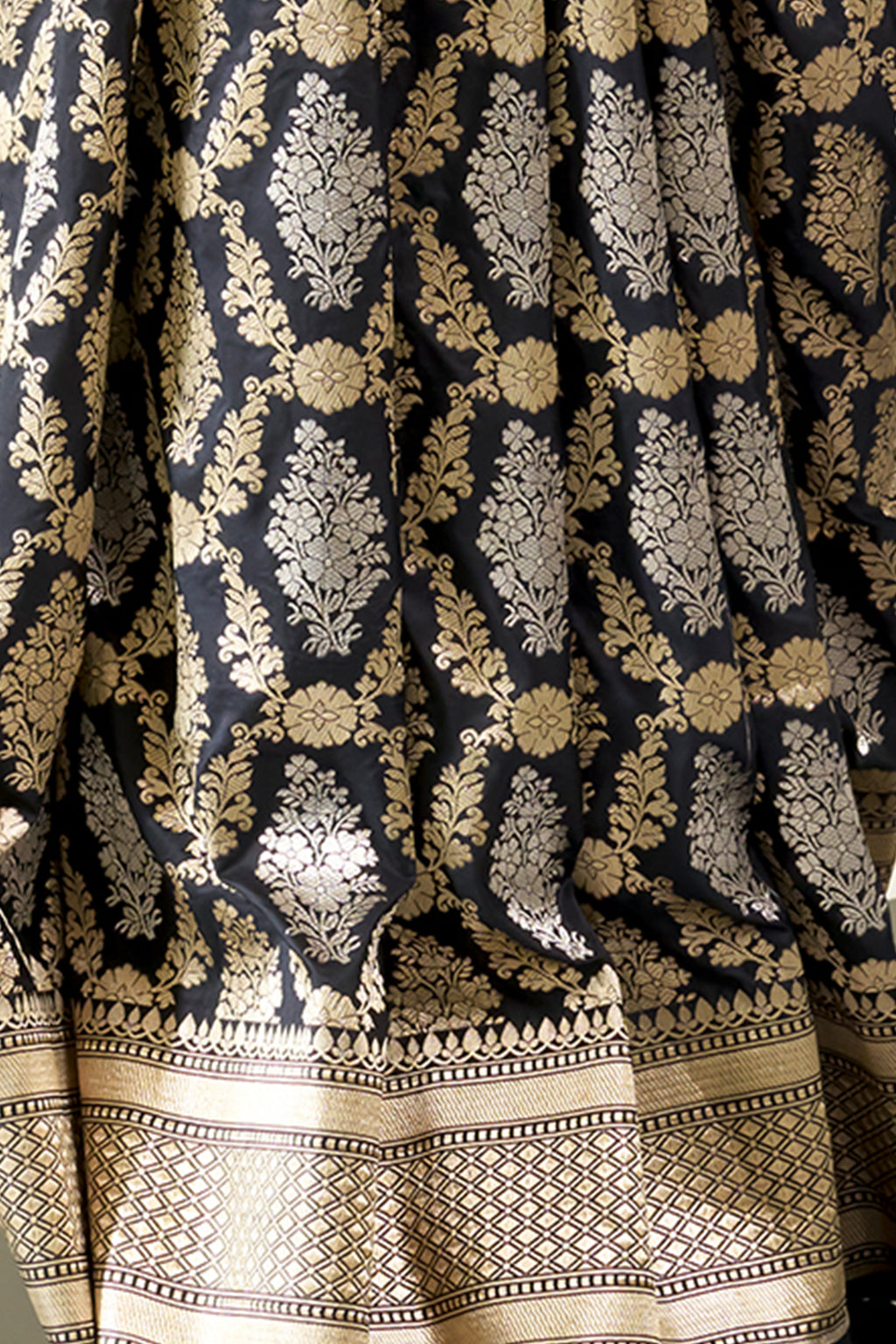 Black Banarasi Silk Saree