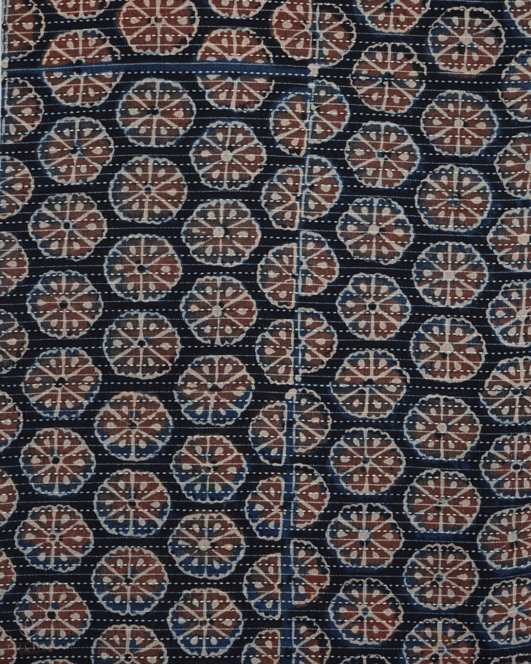 Cotton Ajrak Kantha Print - Dark Blue - Product Code 10071