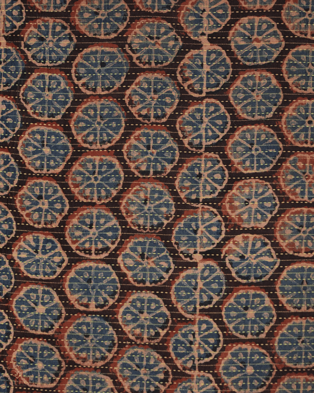 Cotton Ajrak Kantha Print - Brown- Product Code 10072
