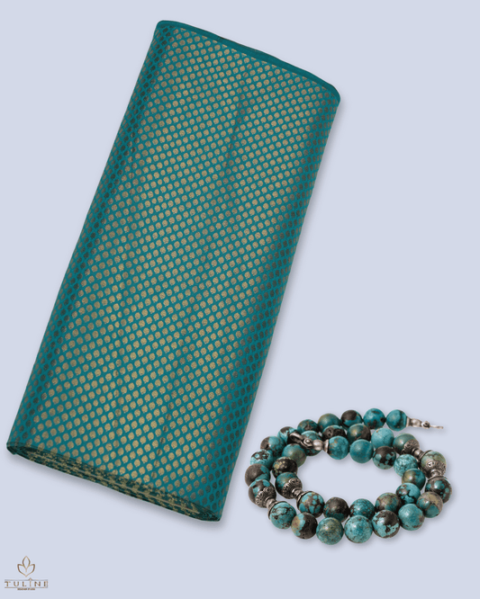Brocade Fabrics - Dark Turquoise - Product Code 10129