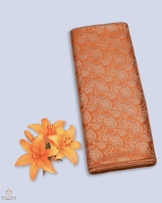 Brocade Fabrics - Burnt Orange  - Product Code 10130