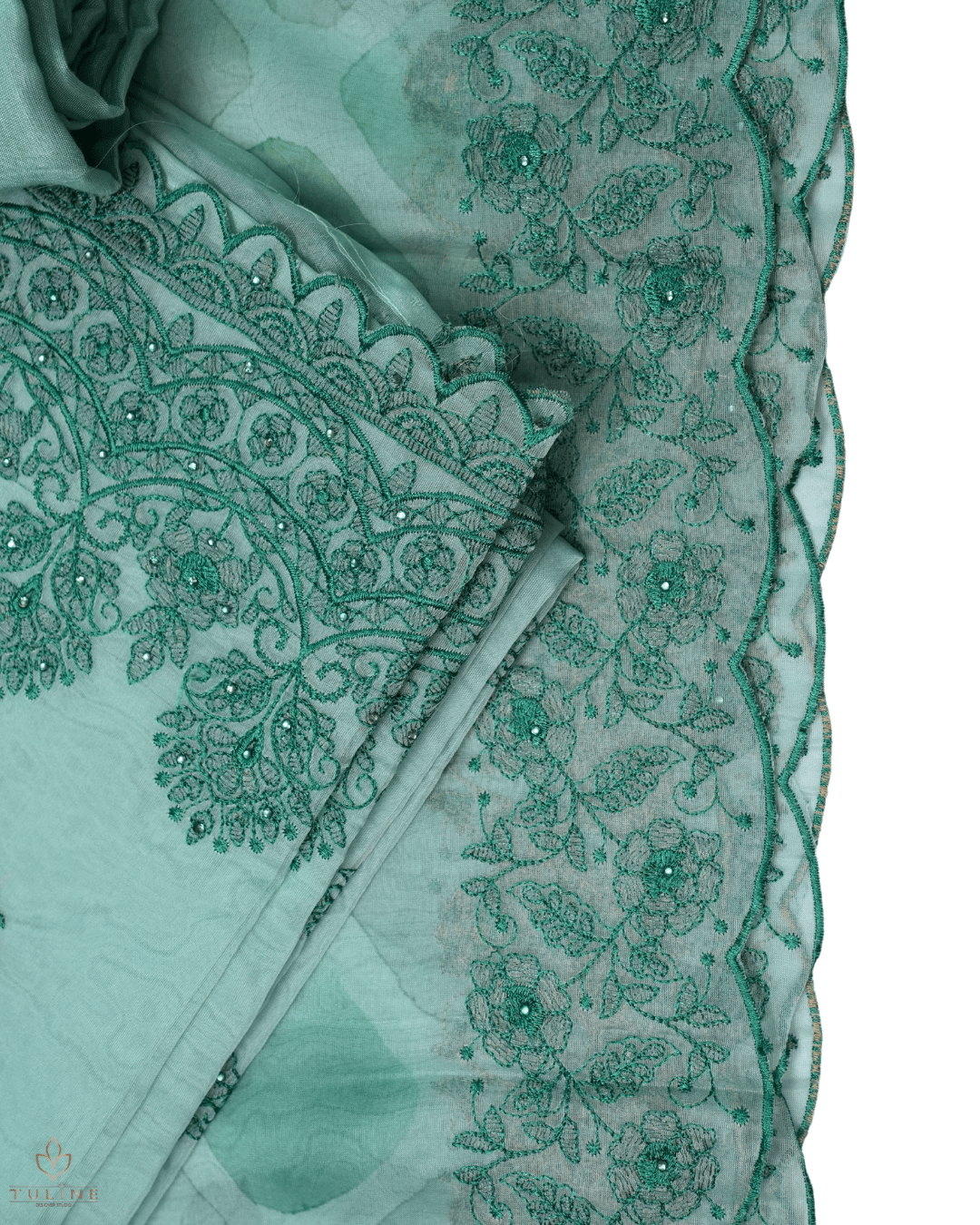 Organza Churidar Material - Pista Green -  Product Code 10002