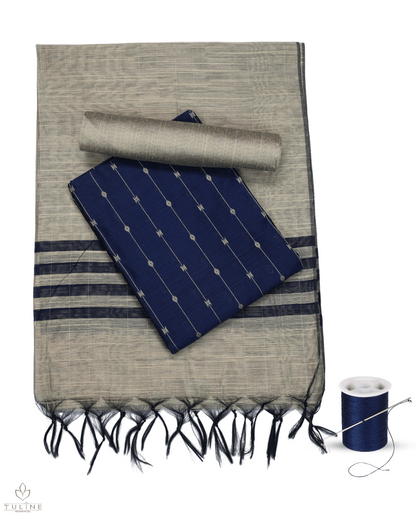 Cotton Churidar Set - Dark Blue - Product Code 10007