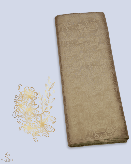 Brocade Fabric - Pale Brown - Product Code 10132