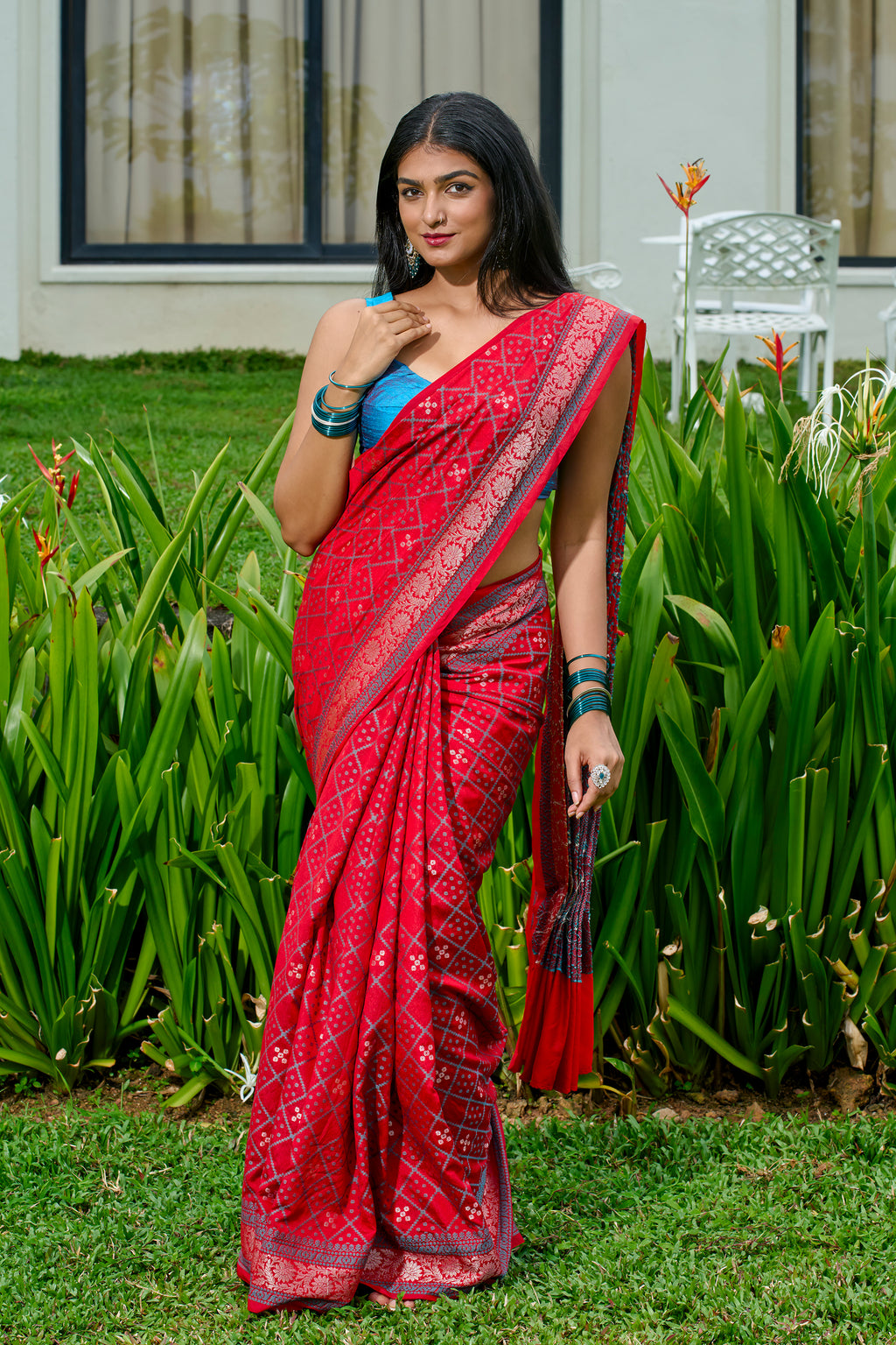 Rose Red Silk Saree