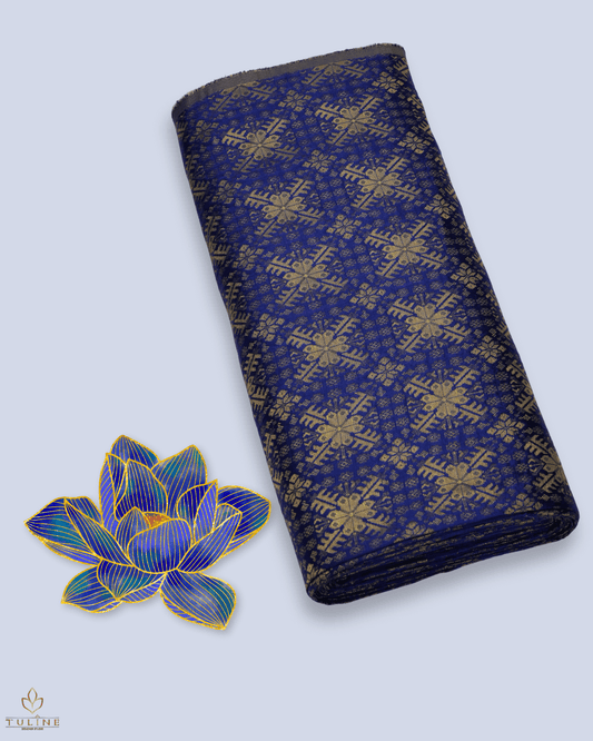 Brocade Fabrics - Dark Blue - Product Code 10133