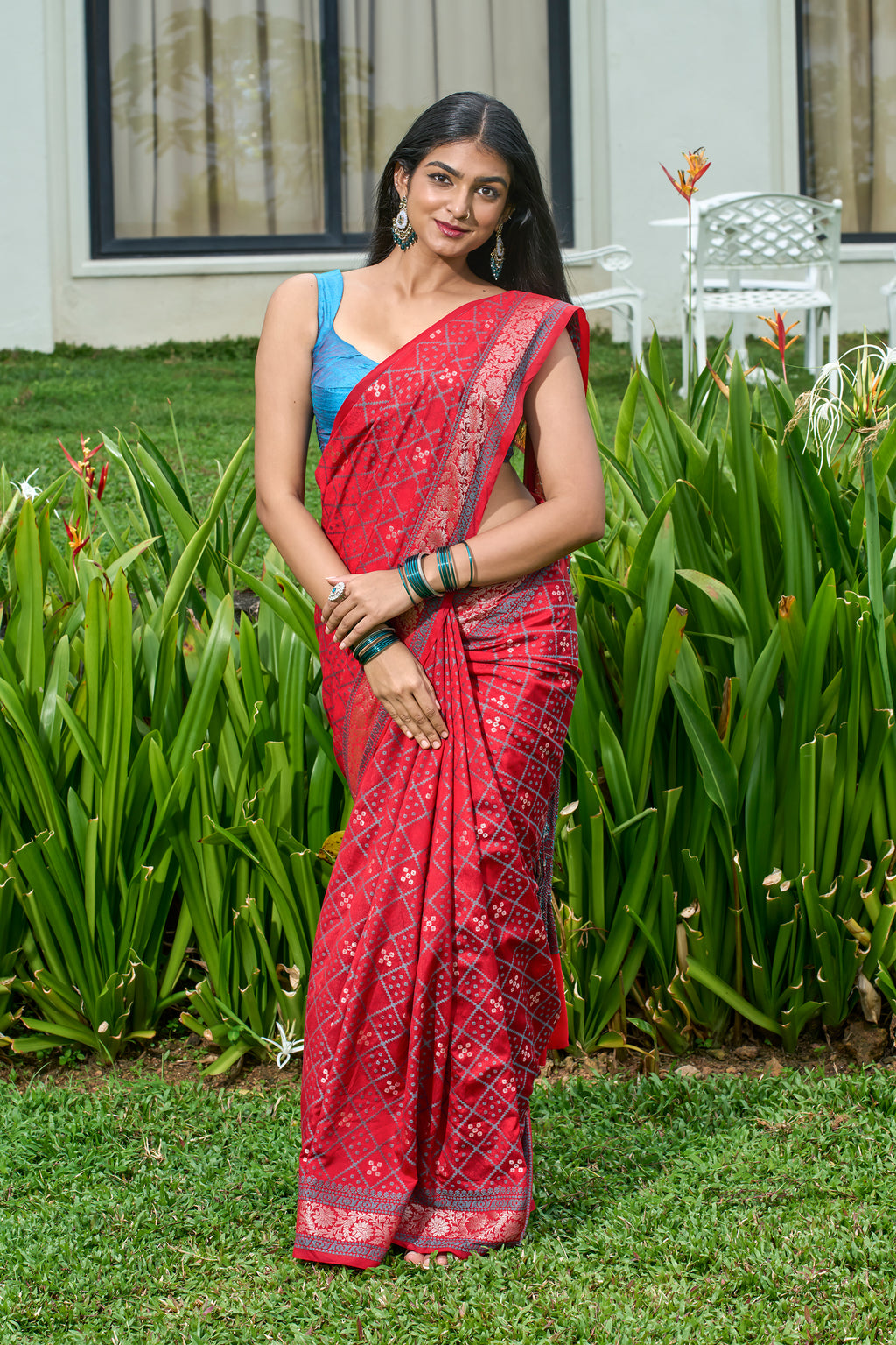 Rose Red Silk Saree