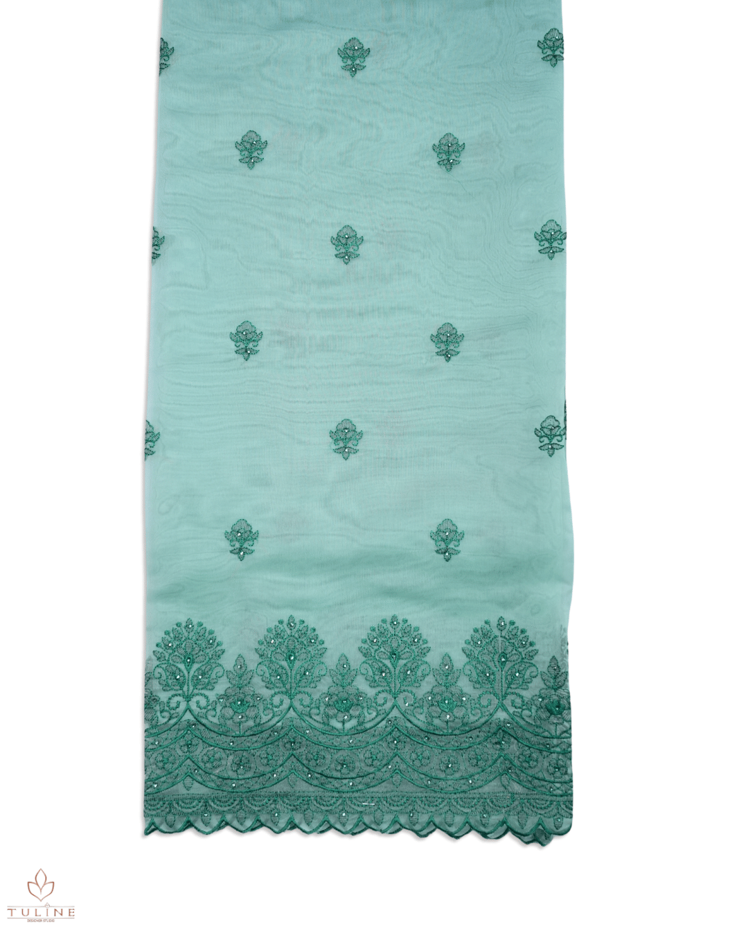 Organza Churidar Material - Pista Green -  Product Code 10002