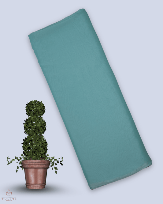 Chiffon Fabric - Desaturated Cyan - Product Code 10378