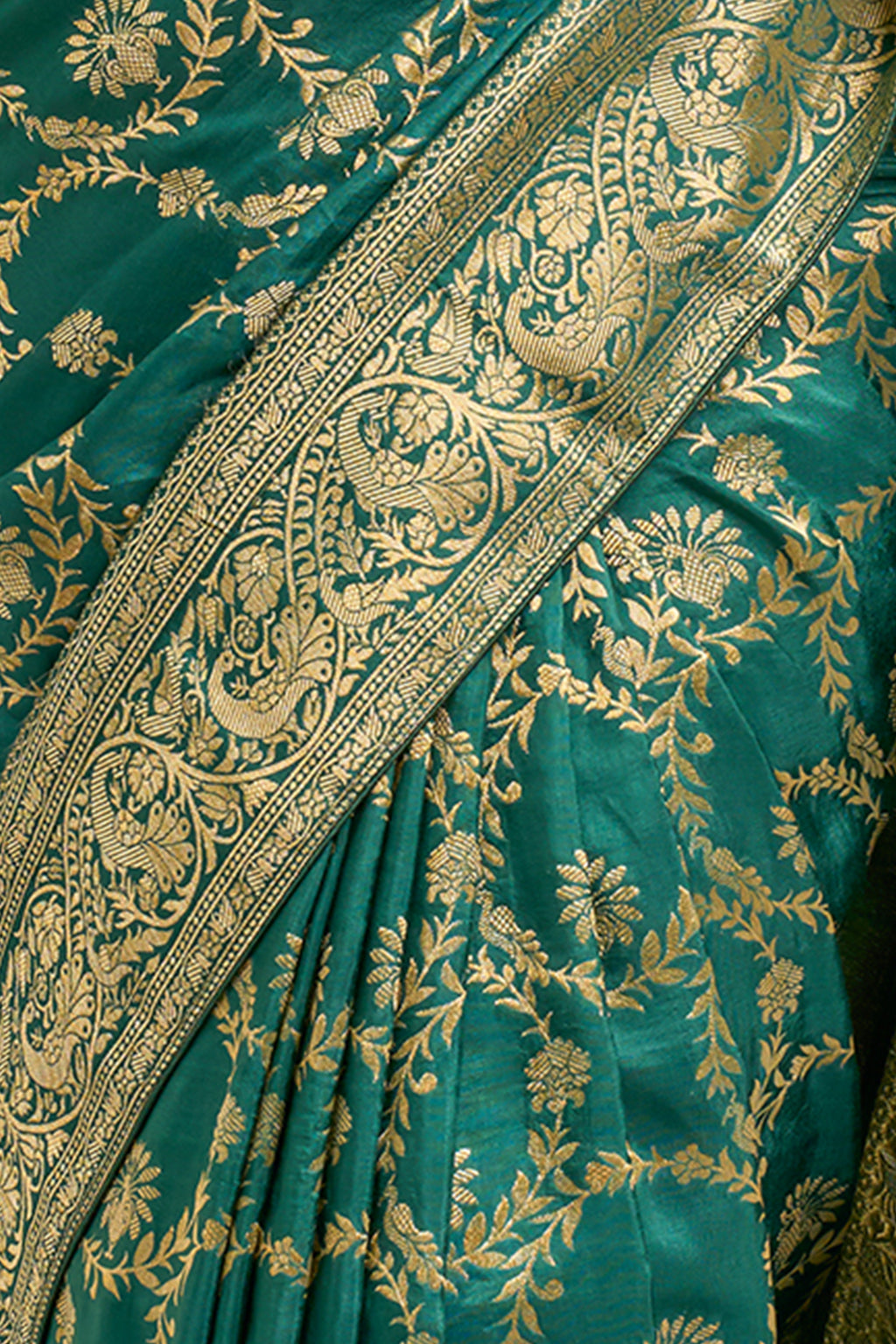 Emarald Green Banarasi Silk Saree