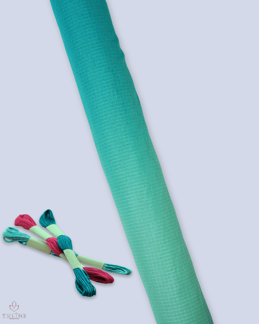 Net Cotta Fabric - Deep Cyan Green - Product Code 10243