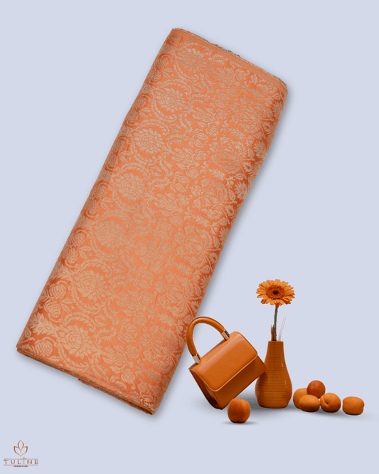 Brocade Fabrics - Burnt Orange - Product Code 10140