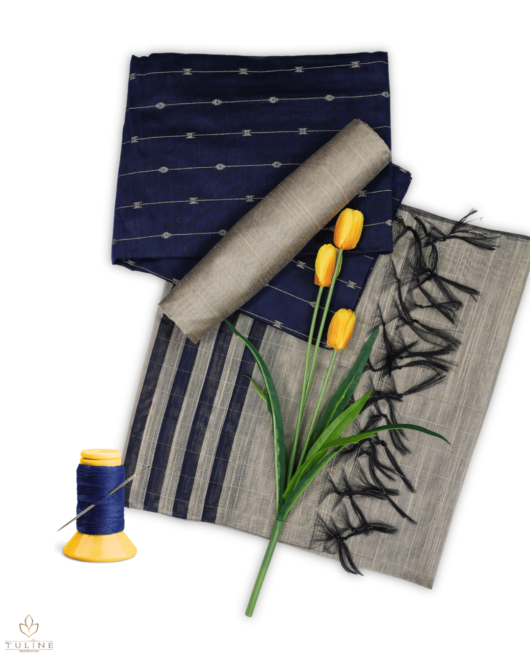 Cotton Churidar Set - Dark Blue - Product Code 10007