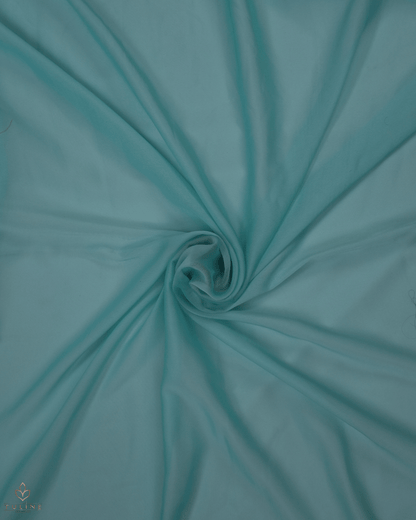 Chiffon Fabric - Desaturated Cyan - Product Code 10378