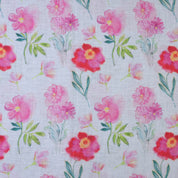 White & Pink Cotton Linen
