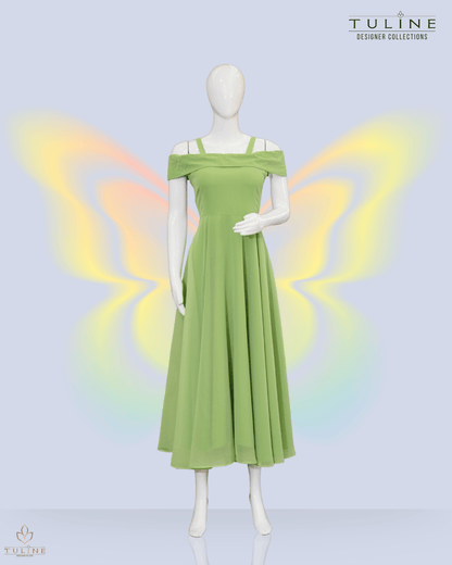 Umbrella Frock in Parrot Green Chiffon - Product Code 10330