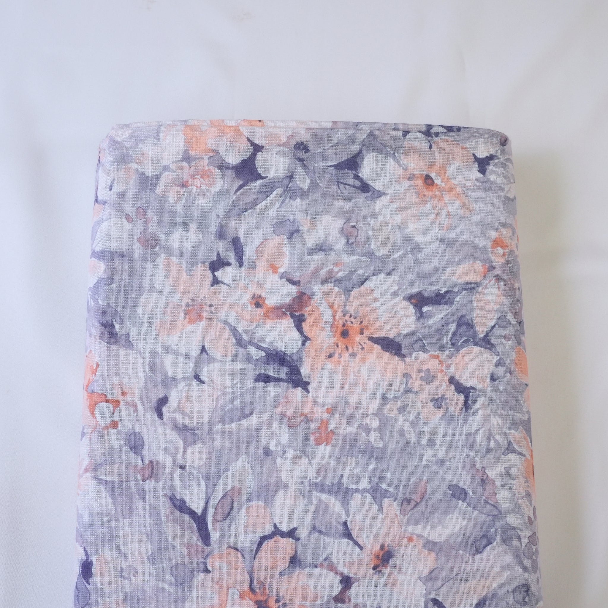 Light Blue & Peach Cotton Linen