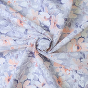 Light Blue & Peach Cotton Linen