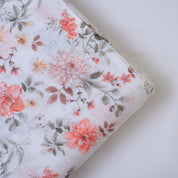 White & Orange Cotton Linen